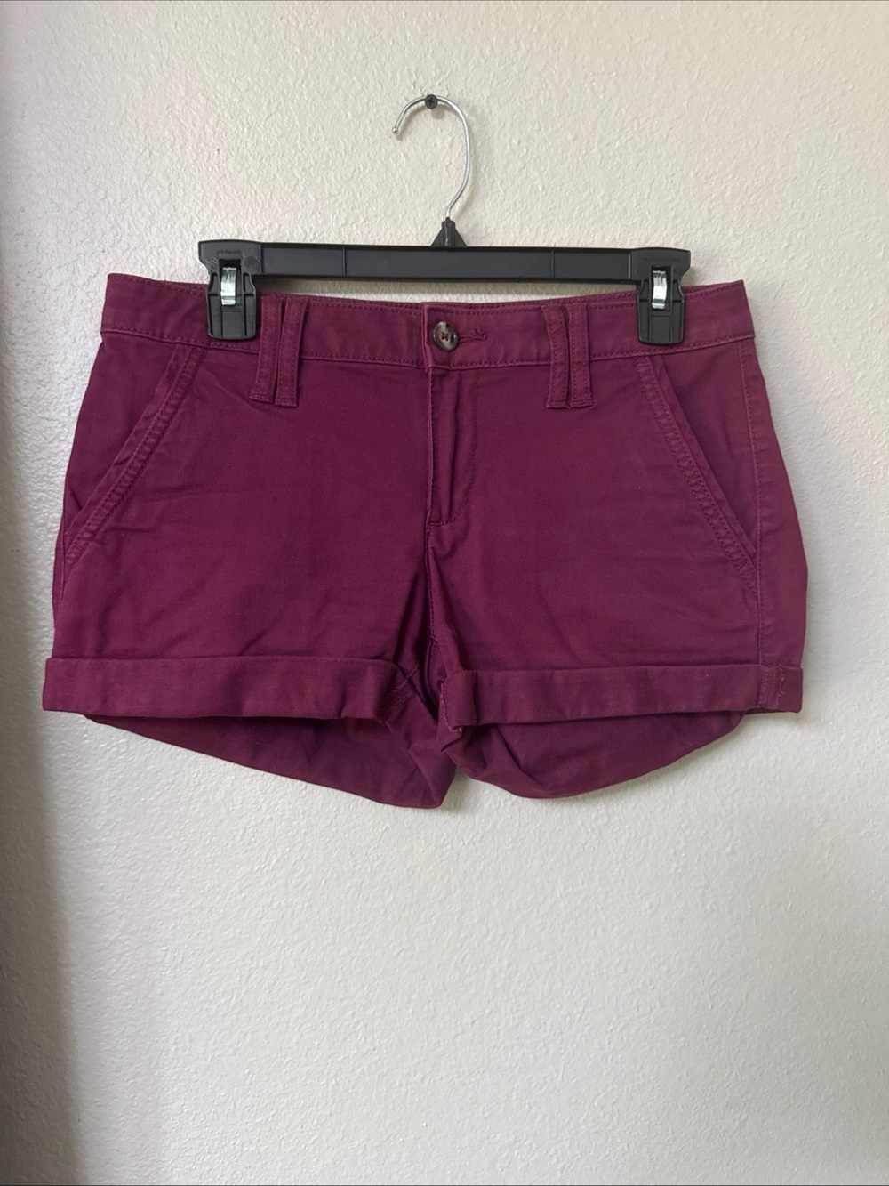 B1/2 Arizona Jean Co. womens Wine Cuffed Shorts Size 5